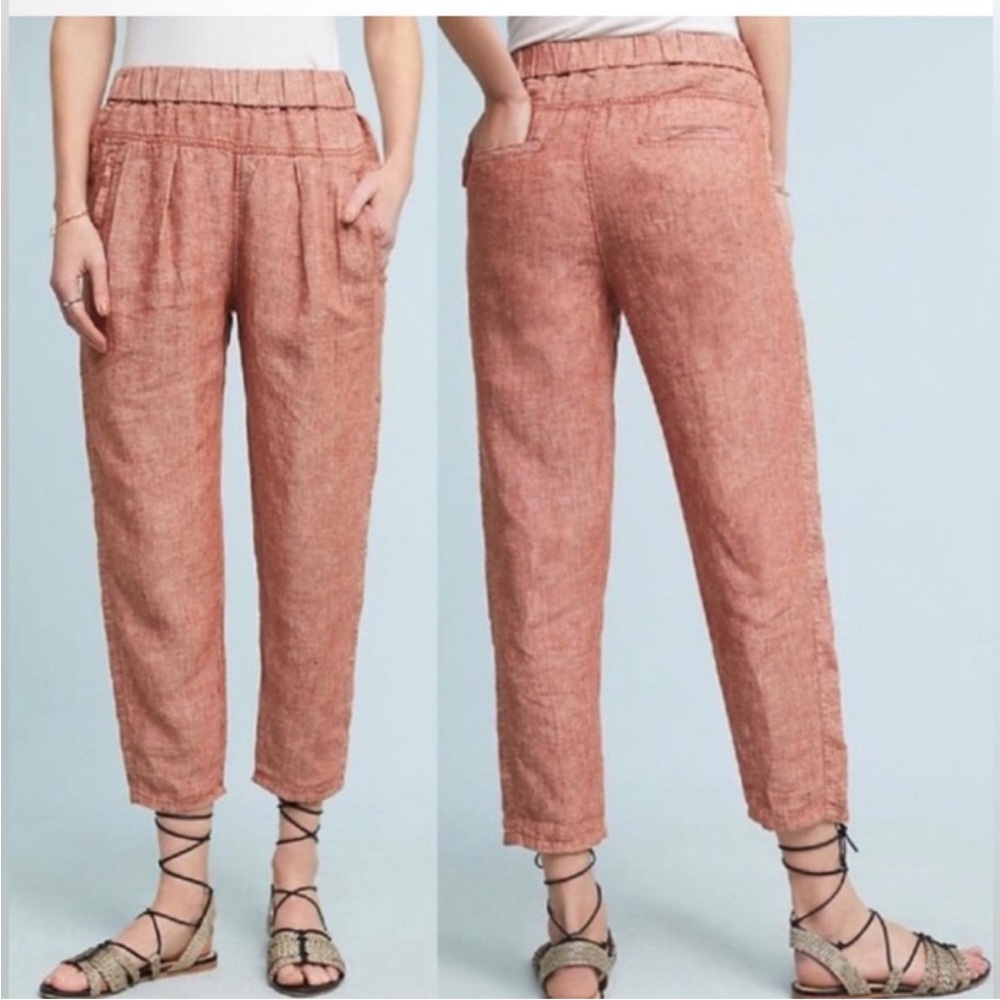 Anthropologie Hei Hei Linen pants burnt orange size XS - Picture 15 of 16